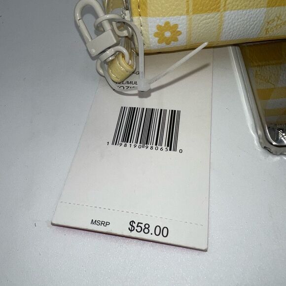 Betsey Johnson Yellow and White Checkered Clutch NWT - Picture 2 of 8